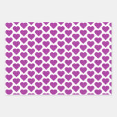 Heart Plaid Purple Pink Black ラッピングペーパーシート (正面2)