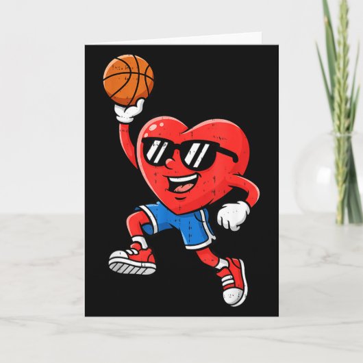 Heart Play Basketball Valentines Day For Teen Boys カード (正面)