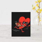 Heart Playing Football Valentines Day Sports Boys  カード (黄色い花)