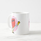 Heart Playing Music Valentines Tshirt For Men Wome コーヒーマグカップ (正面左)