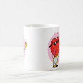 Heart Playing Music Valentines Tshirt For Men Wome コーヒーマグカップ (中央)