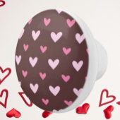 Heart Pop Ceramic Knob – Pink on Chocolate セラミックノブ