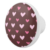Heart Pop Ceramic Knob – Pink on Chocolate セラミックノブ (右)