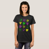 Heart Print Mardi Gras Cute Mardi Gras Party 2 Tシャツ (正面フル)