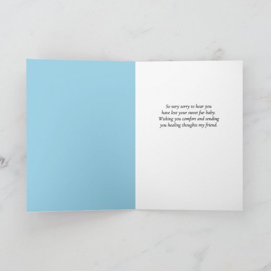 Heart Prints Pet Sympathy Card カード (内部)