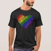 Heart Rainbow Flag LGBT Gay Les Pride Support LGBT Tシャツ (正面)