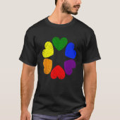 Heart Rainbow Flag LGBT Gay Pride Month Support LG Tシャツ (正面)