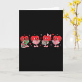 Heart Reading Books Valentine Teacher Library Book カード (黄色い花)