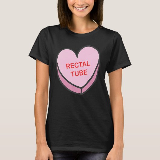 Heart Rectal Tube Nurse Life Valentines Day Women  Tシャツ (正面)