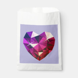 Heart Red and Purple Gemstone  フェイバーバッグ