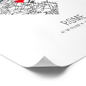 Heart Rome City Map (Italy) ポスター (角)