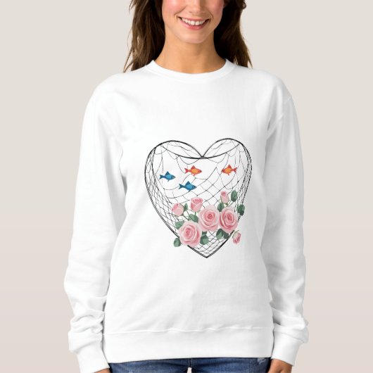 Heart Roses Fishing Sweatshirt スウェットシャツ (正面)