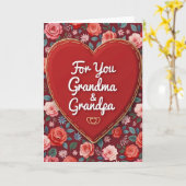 Heart Roses Grandma Grandpa Card カード (黄色い花)