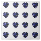 Heart Sapphire Blue タイル (正面)
