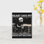 Heart Says T Knees Say Balcony Funny Concert Quote カード (黄色い花)