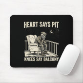 Heart Says T Knees Say Balcony Funny Old Men Music マウスパッド (マウス)