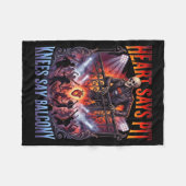 Heart Says T Knees Say Balcony Funny Old Skeleton  フリースブランケット (正面(横))