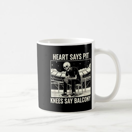 Heart Says T Knees Say Balcony Shirt Funny Skeleto コーヒーマグカップ (右)