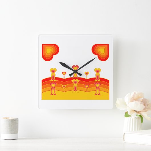 Heart-Scape Wall Clock スクエア壁時計 (ホーム)