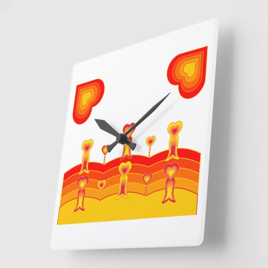 Heart-Scape Wall Clock スクエア壁時計 (傾斜)