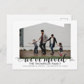 Heart Script We've Moved New Home Photo Moving 案内ポストカード (正面/裏面)