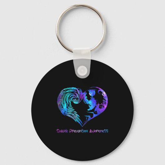 Heart Semicolon Suicide Prevention Awareness Week キーホルダー (正面)