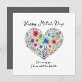 Heart Shape Happy Mother’s Day 招待状 (正面/裏面)