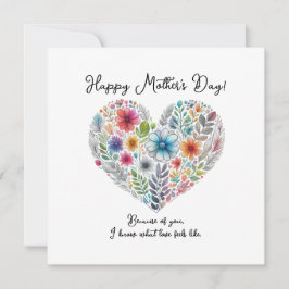 Heart Shape Happy Mother’s Day 招待状