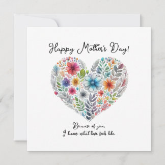 Heart Shape Happy Mother’s Day 招待状