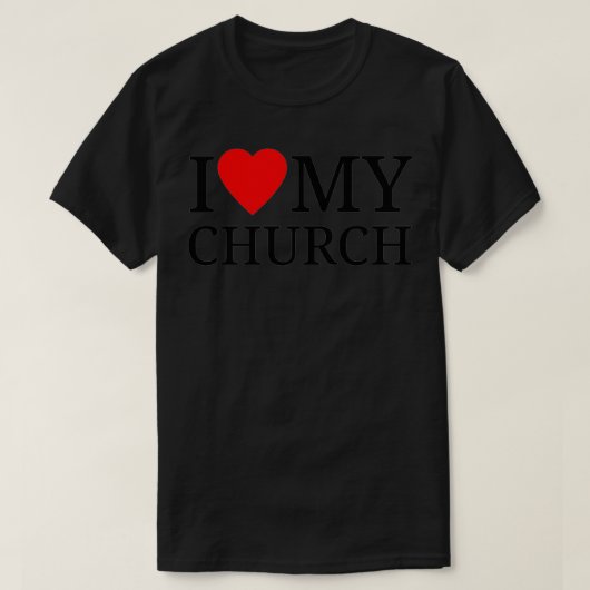 (Heart Shape) I Love My Church  Christian  Tシャツ (デザイン正面)