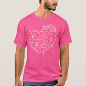 Heart Shape Musical Notes Funny Music Lovers retro Tシャツ (正面)