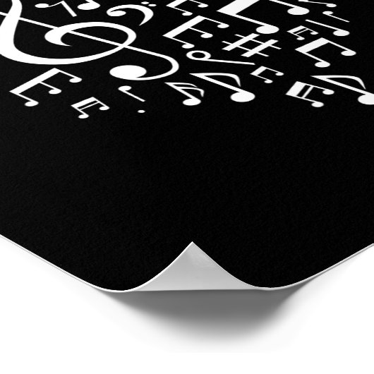 Heart Shape Musical Notes Music Lovers Gift Valent ポスター (角)