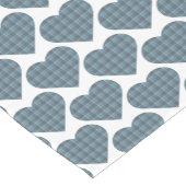 Heart Shape Plaid Blue Gray Table Runner ショートテーブルランナー (コーナー)