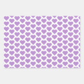 Heart Shape Plaid Pink Purple ラッピングペーパーシート (正面)