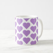 Heart Shape Plaid Pink Purple Pastel コーヒーマグカップ (正面右)