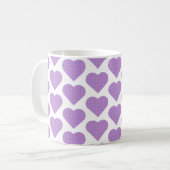 Heart Shape Plaid Pink Purple Pastel コーヒーマグカップ (正面左)