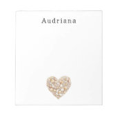 Heart Shape Sea Shells Ocean Beach Personalized ノートパッド (正面)