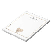 Heart Shape Sea Shells Ocean Beach Personalized ノートパッド (回転)