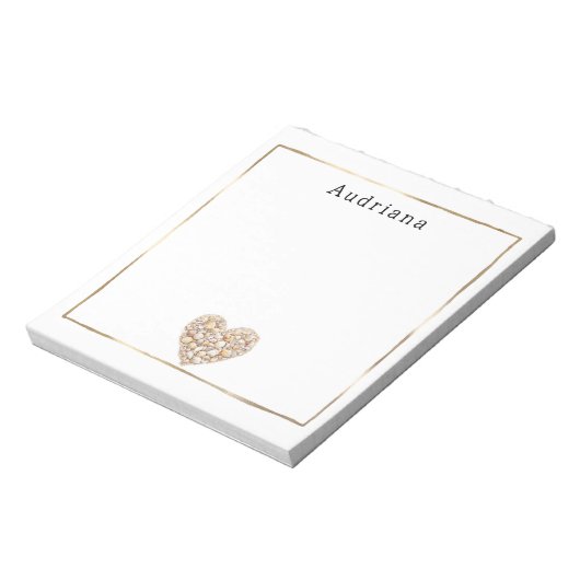 Heart Shape Sea Shells Ocean Beach Personalized  ノートパッド (回転)