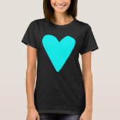 Heart Shape Symbol Love Kindness Peace Cyan Tシャツ (正面)