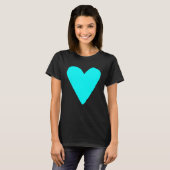 Heart Shape Symbol Love Kindness Peace Cyan Tシャツ (正面フル)