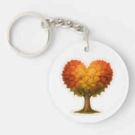 Heart Shaped Autumn Tree キーホルダー
