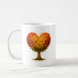 Heart Shaped Autumn Tree コーヒーマグカップ