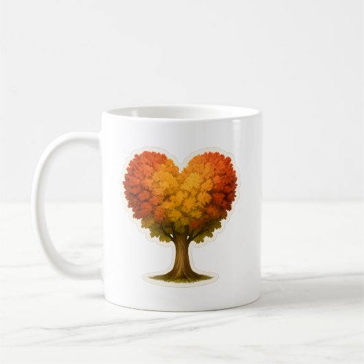 Heart Shaped Autumn Tree コーヒーマグカップ (左)