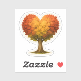 Heart Shaped Autumn Tree シール