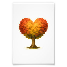 Heart Shaped Autumn Tree フォトプリント