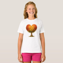 Heart Shaped Autumn Tree Tシャツ