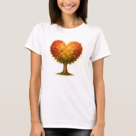 Heart Shaped Autumn Tree Tシャツ