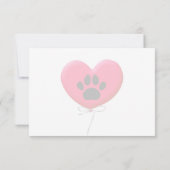 Heart Shaped Balloon Dog Paw Lined Monogram ノートカード (裏面)