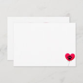 Heart Shaped Balloon With Dog Paw Print Blank ノートカード (正面/裏面)